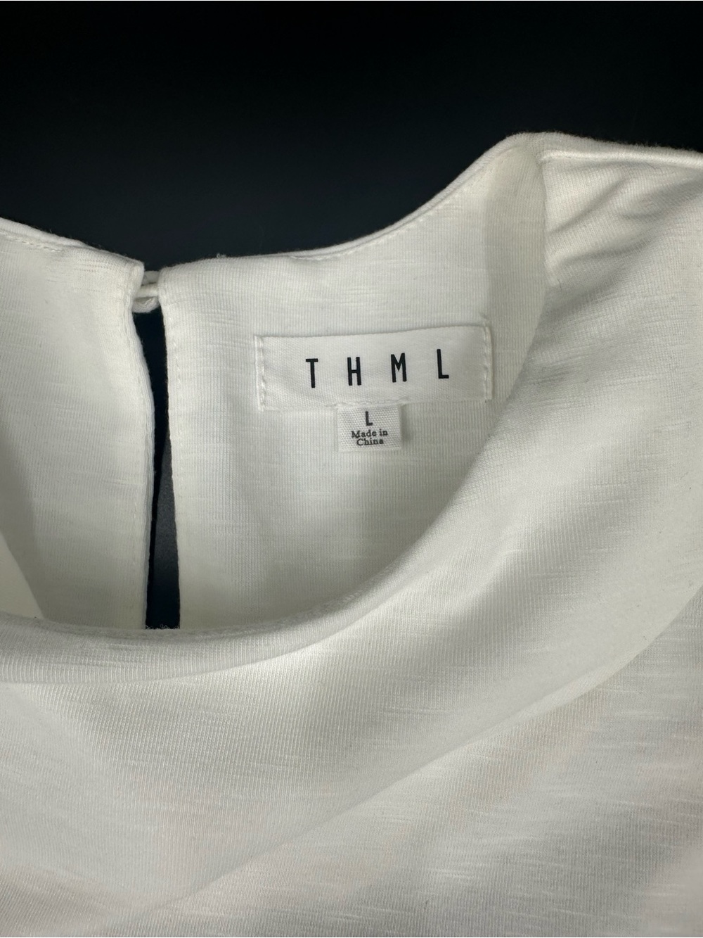 THML Embroidered Puff Sleeve Top Large White Colorful Statement Sleeve Knit 1314 - Picture 8 of 10